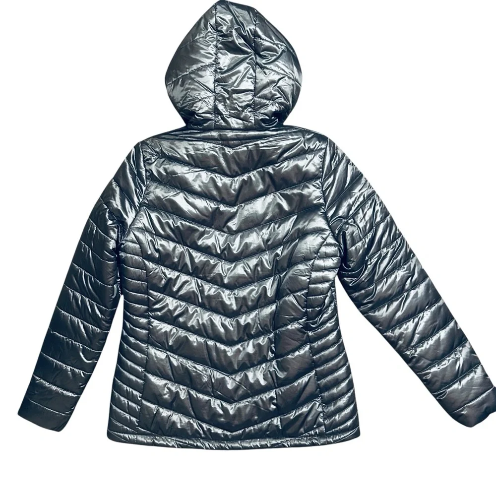 NEW BALANCE Metallic Quilted Sherpa Lined Puffer Coat L